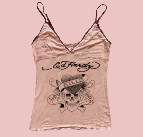 Love Kills Slowly Baby Pink Tank Top