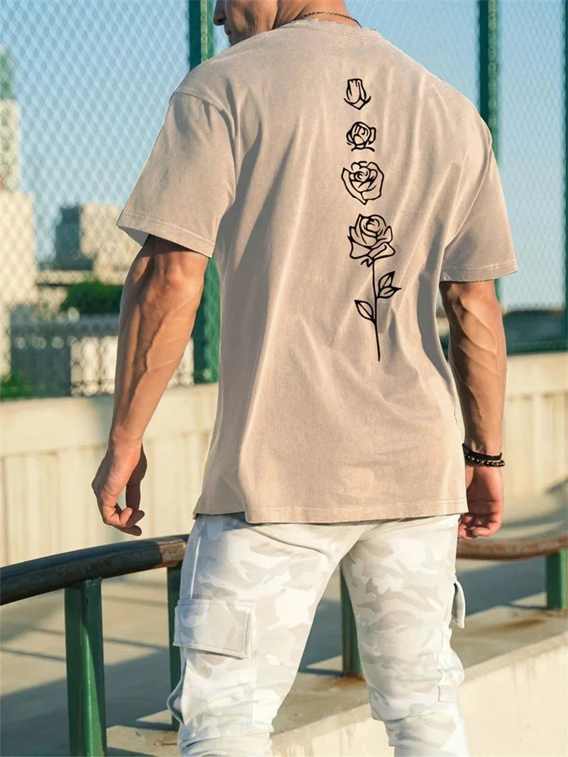 Men's Rose pattern T-shirt