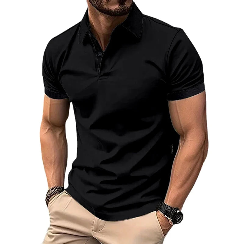 Men's Solid Color Polo Shirt