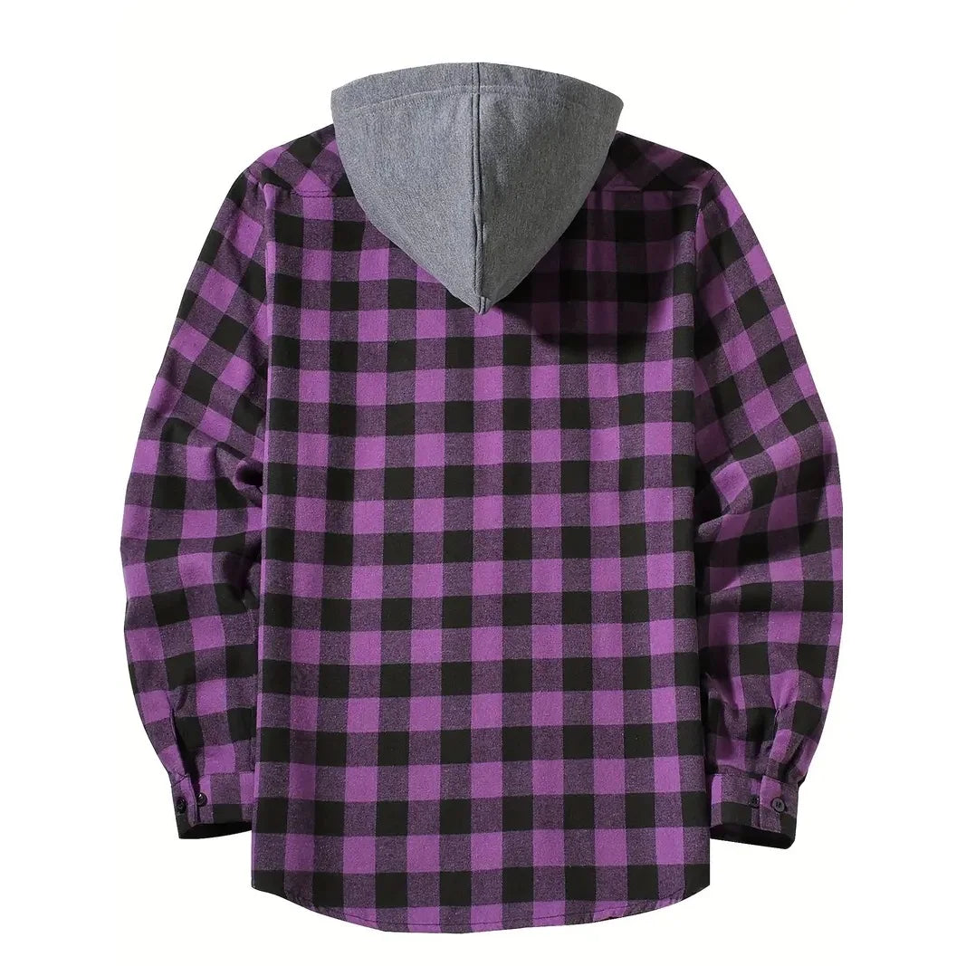 Men's Classic Plaid Hooded Jacket