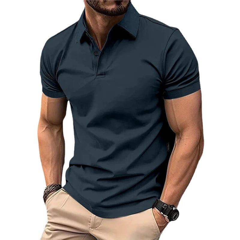 Men's Solid Color Polo Shirt