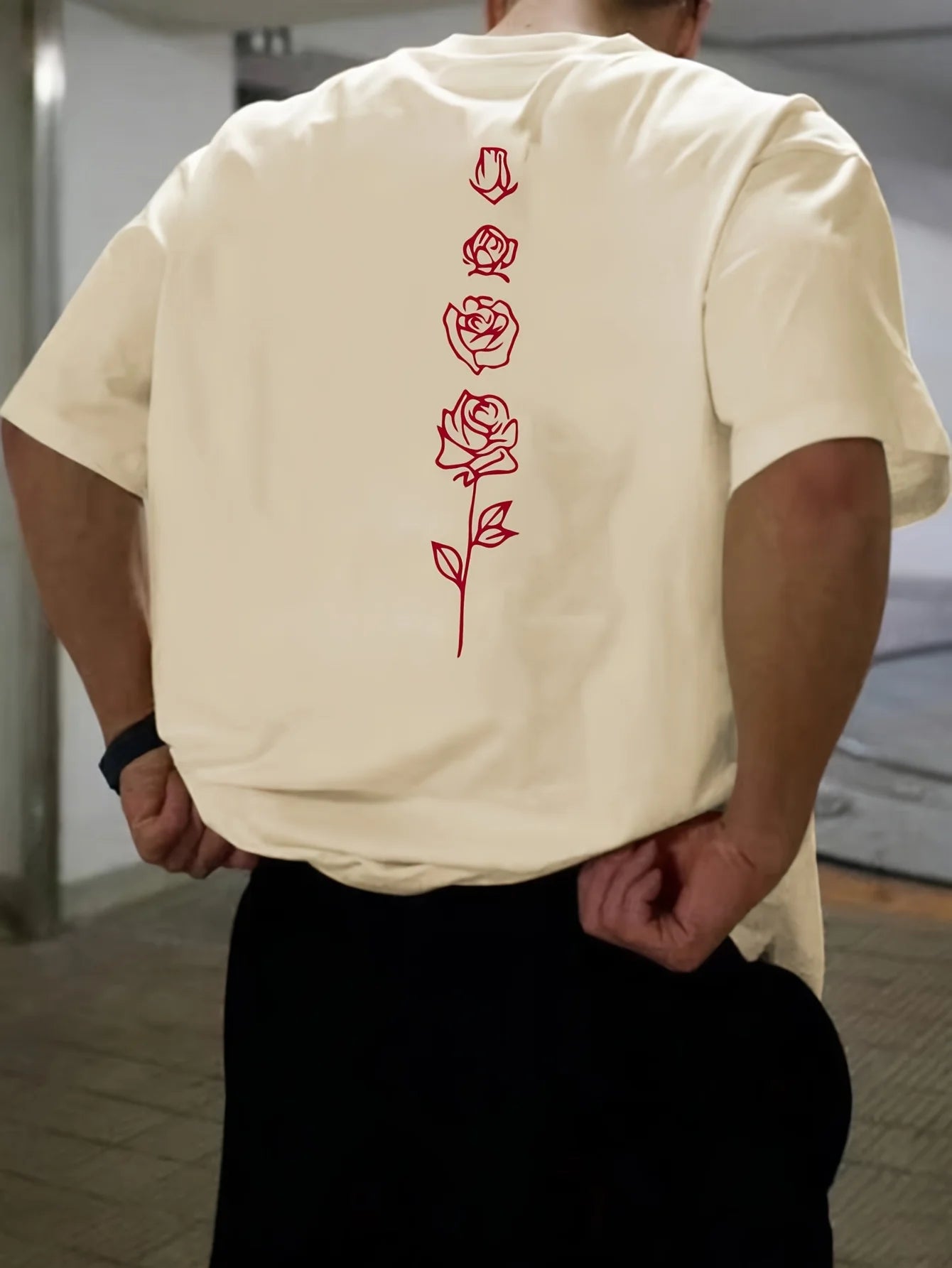 Men's Rose pattern T-shirt