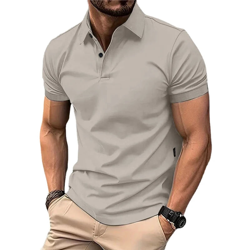 Men's Solid Color Polo Shirt