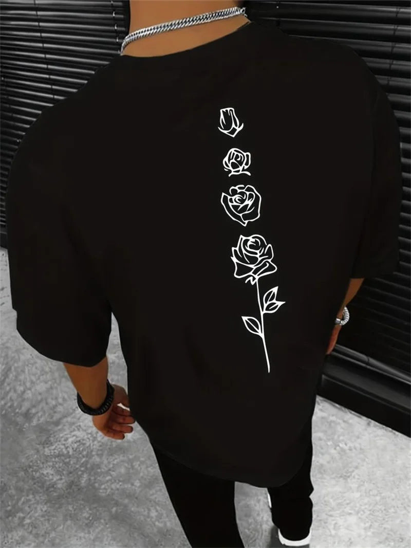 Men's Rose pattern T-shirt